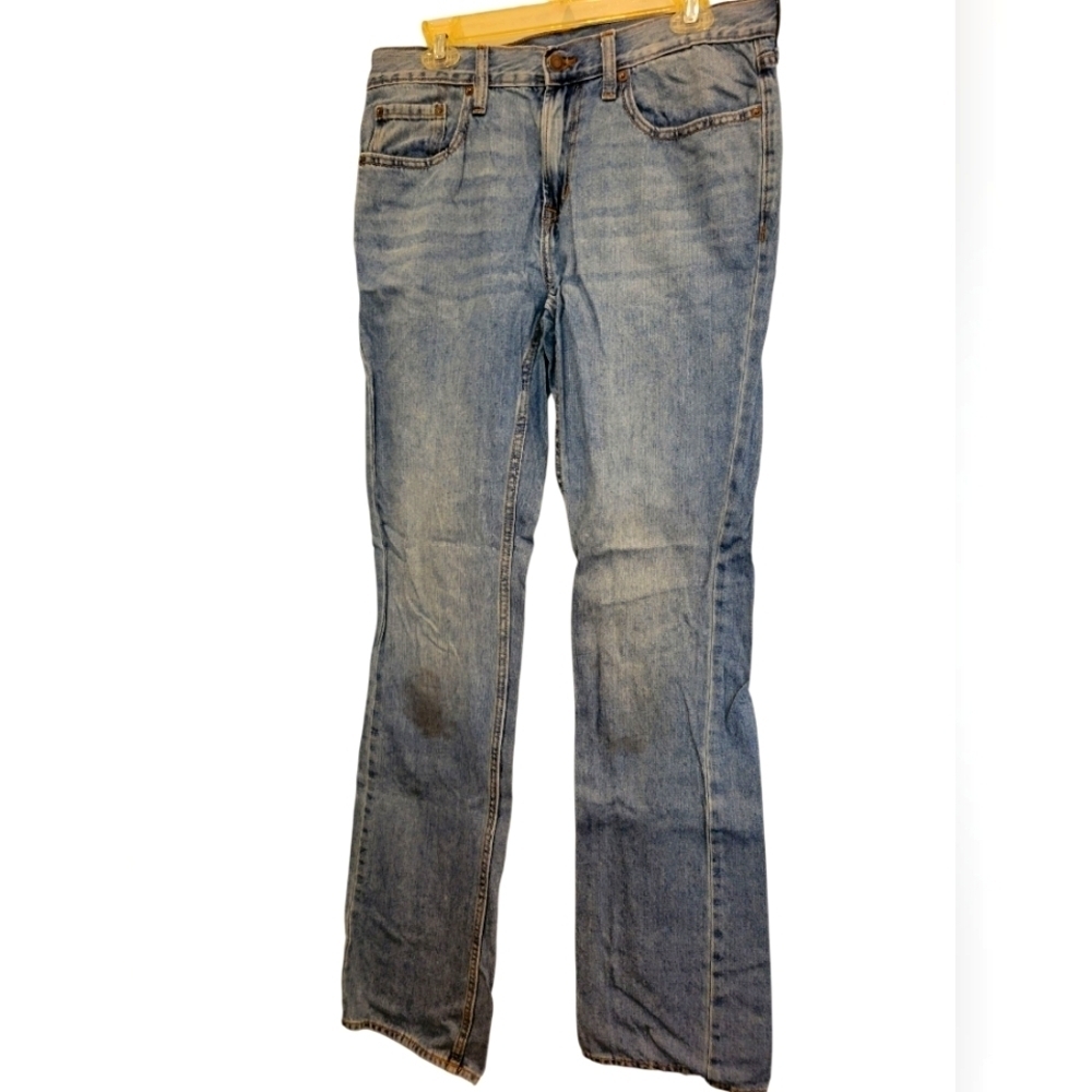 Mens Old Navy Boot Cut 100% Cotton 32/36 Light Wash